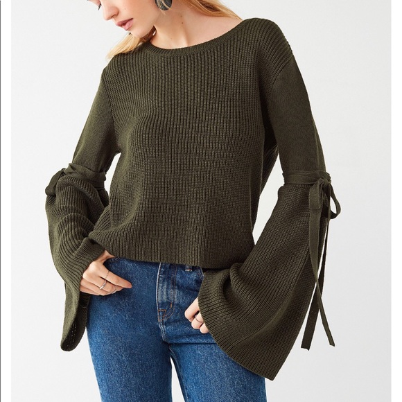 silence + noise Sweaters - Silence + Noise | Bell Tie Sleeves Sweater Small